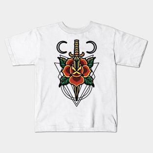 rose and dagger tattoo Kids T-Shirt